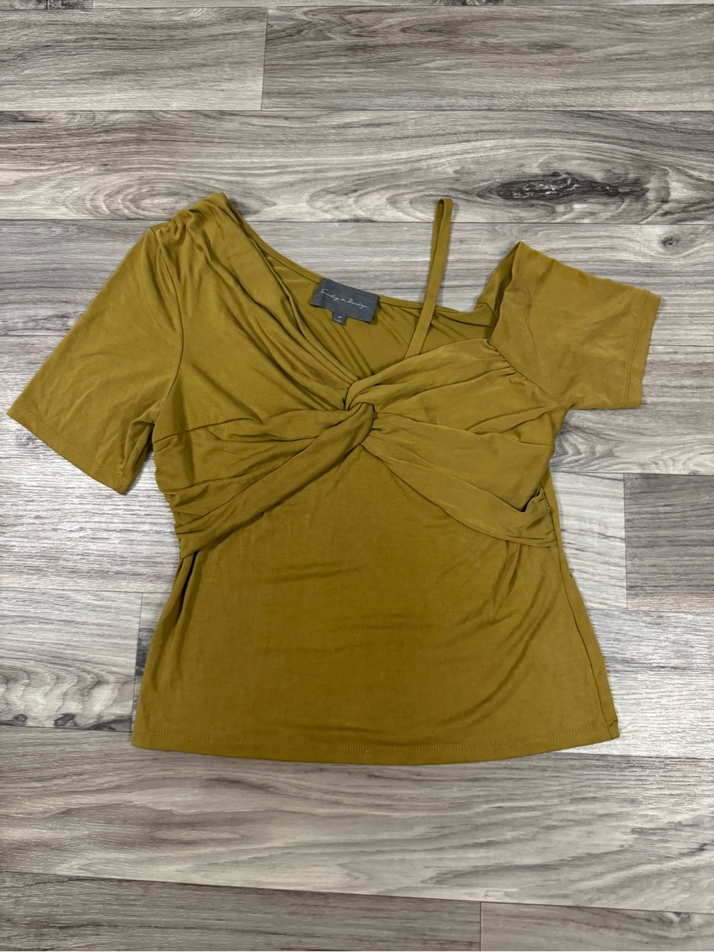 Anthropologie Sunday in Brooklyn Ruched Wrap Top in Moss Size Medium